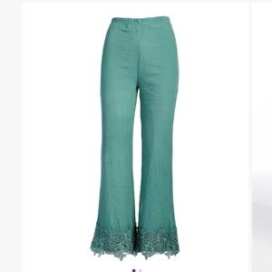 Pretty Angel Silk Blend Flare Pants, Green, Size XL - New with Tag!